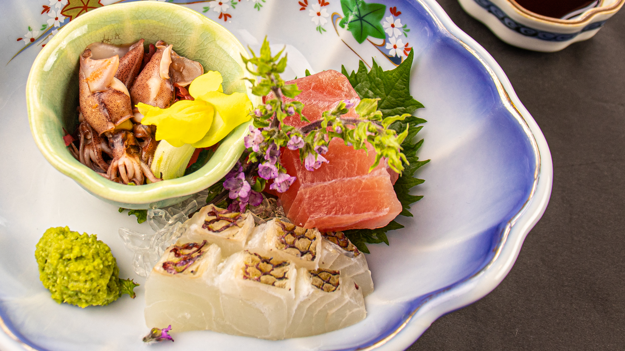 2026年3月4月《お献立一例》お造り：鮪、桜鯛、蛍烏賊♪