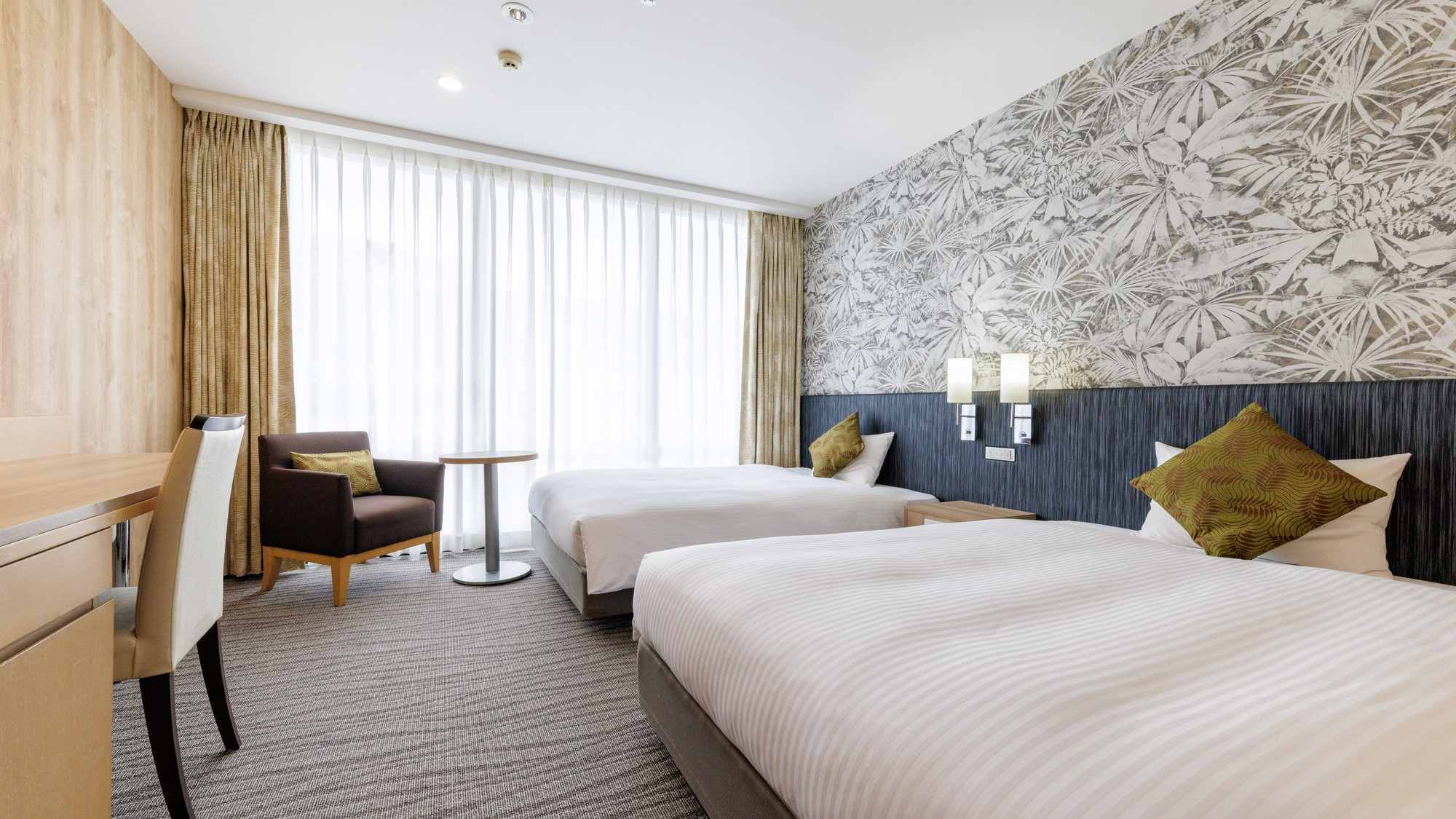 モデレートツインルーム25.4㎡（ベッド幅140㎝&times;2台）