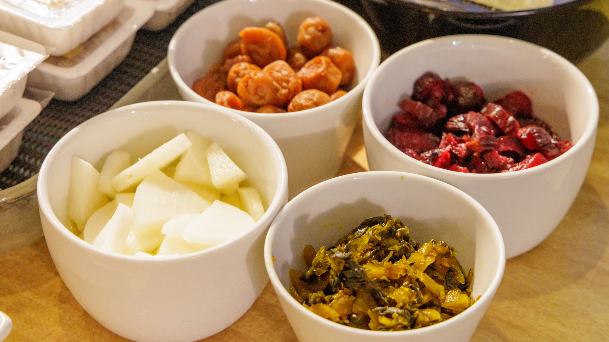 朝食一例　漬け物