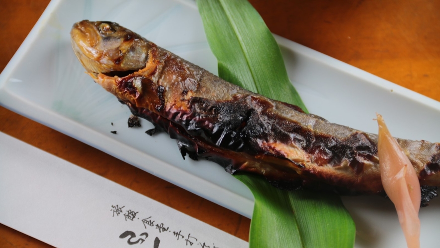・夕食単品_岩魚の味噌焼き