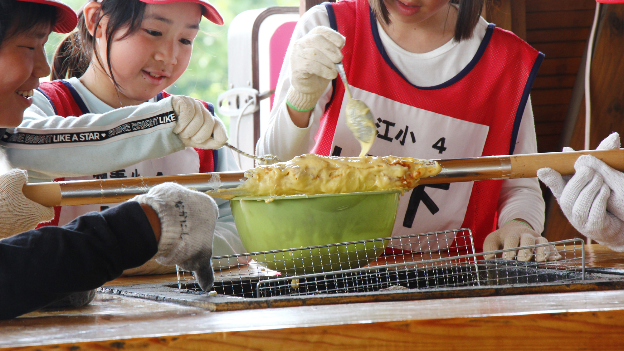 【林間学校】バームクーヘン作り