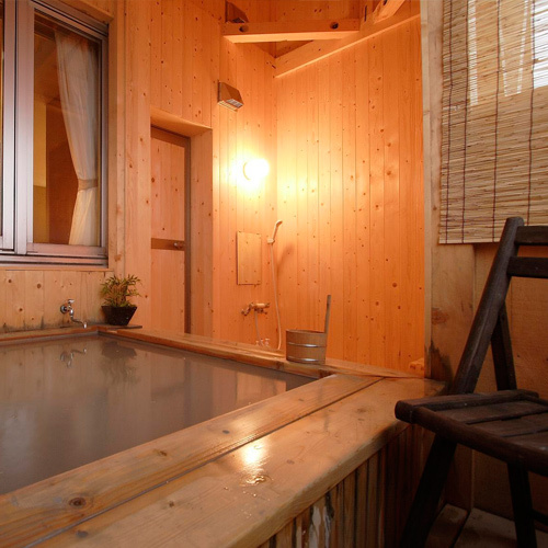 An example of an open-air bath in a guest room