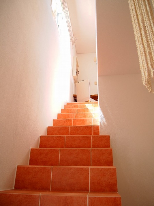 Stairs going up to the second floor