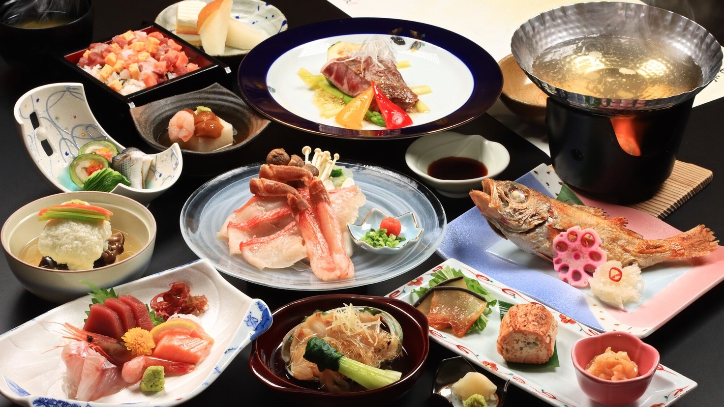 ◆プレミアムプラン◆日本海を味わいつくす！ご当地ブランド、高級食材も使った贅沢コース☆+゜
