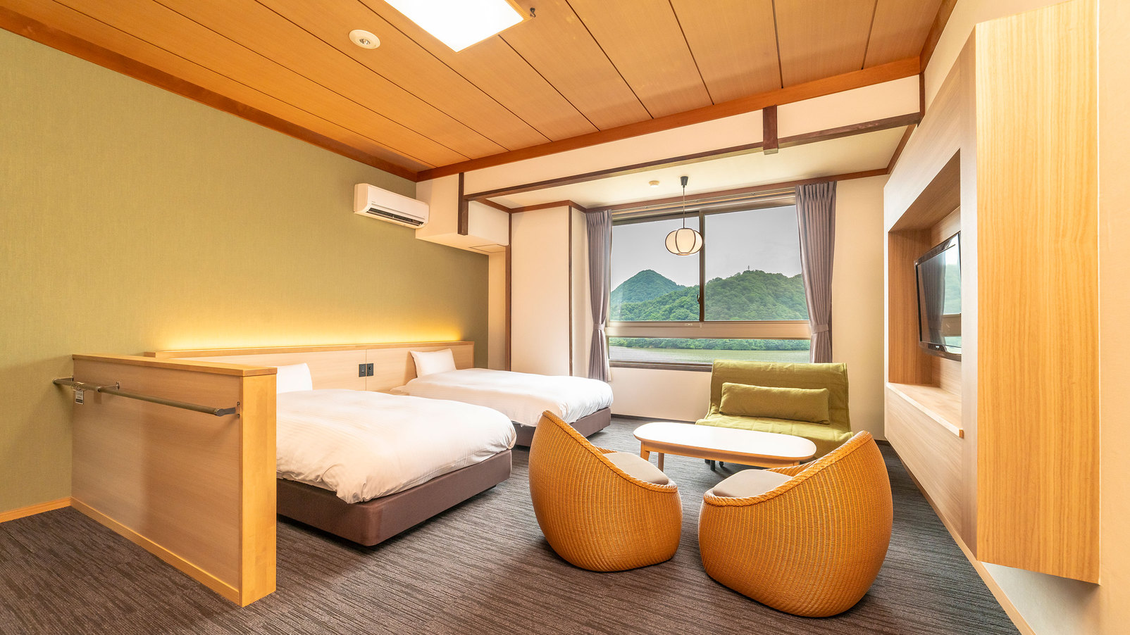 【禁煙】スーペリアツインシャワーのみ(川側)※イメージ