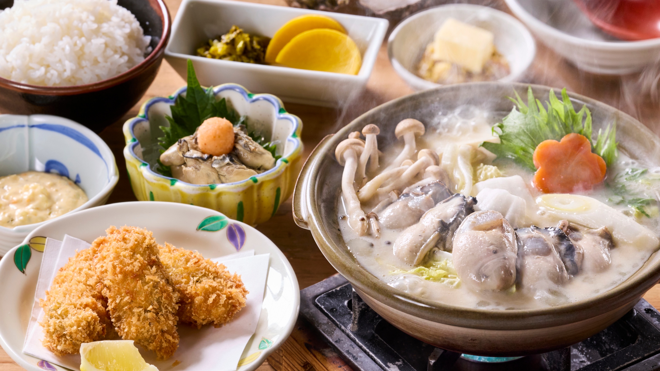 【パークグルメ】花の家「長崎 牡蠣三昧膳」1/10～2/26