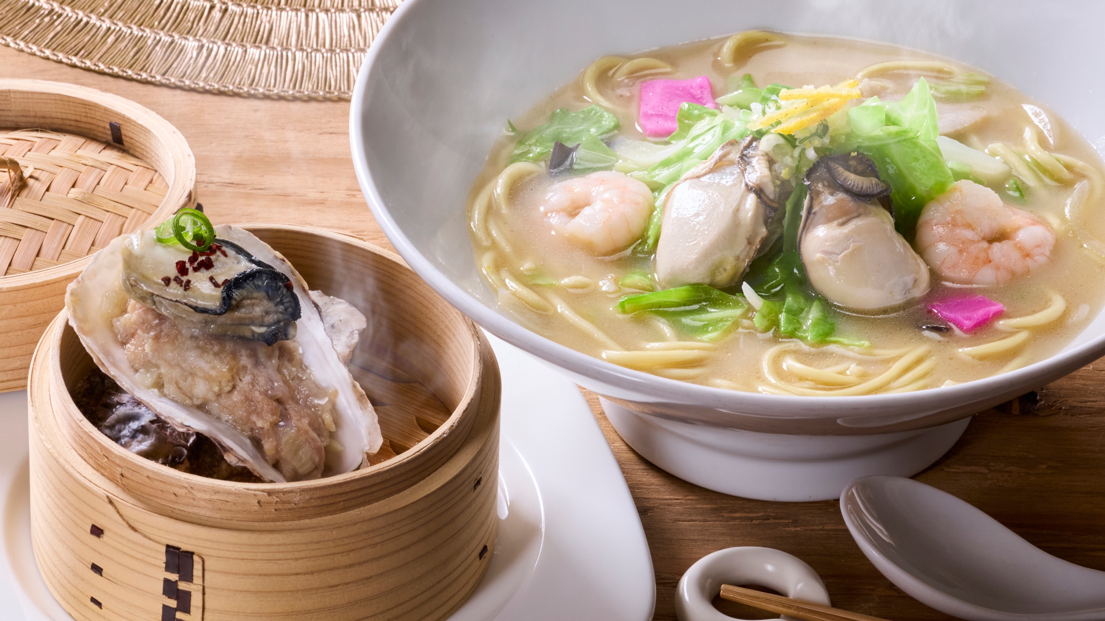 【パークグルメ】悟空「牡蠣ちゃんぽん 牡蠣焼売付き」1/10～2/26