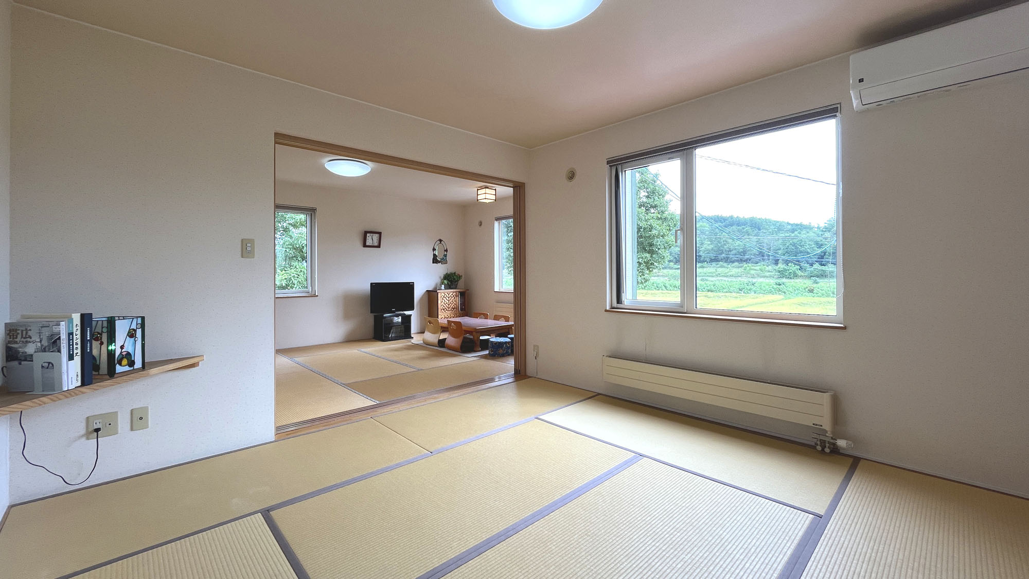 #【お部屋一例】和室16畳　2間続きのお部屋は襖で仕切ることができます。