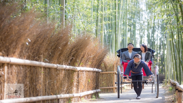 【人力車プラン】ホテル発着！人力車で巡る嵯峨嵐山「竹林の旅」45分コース付