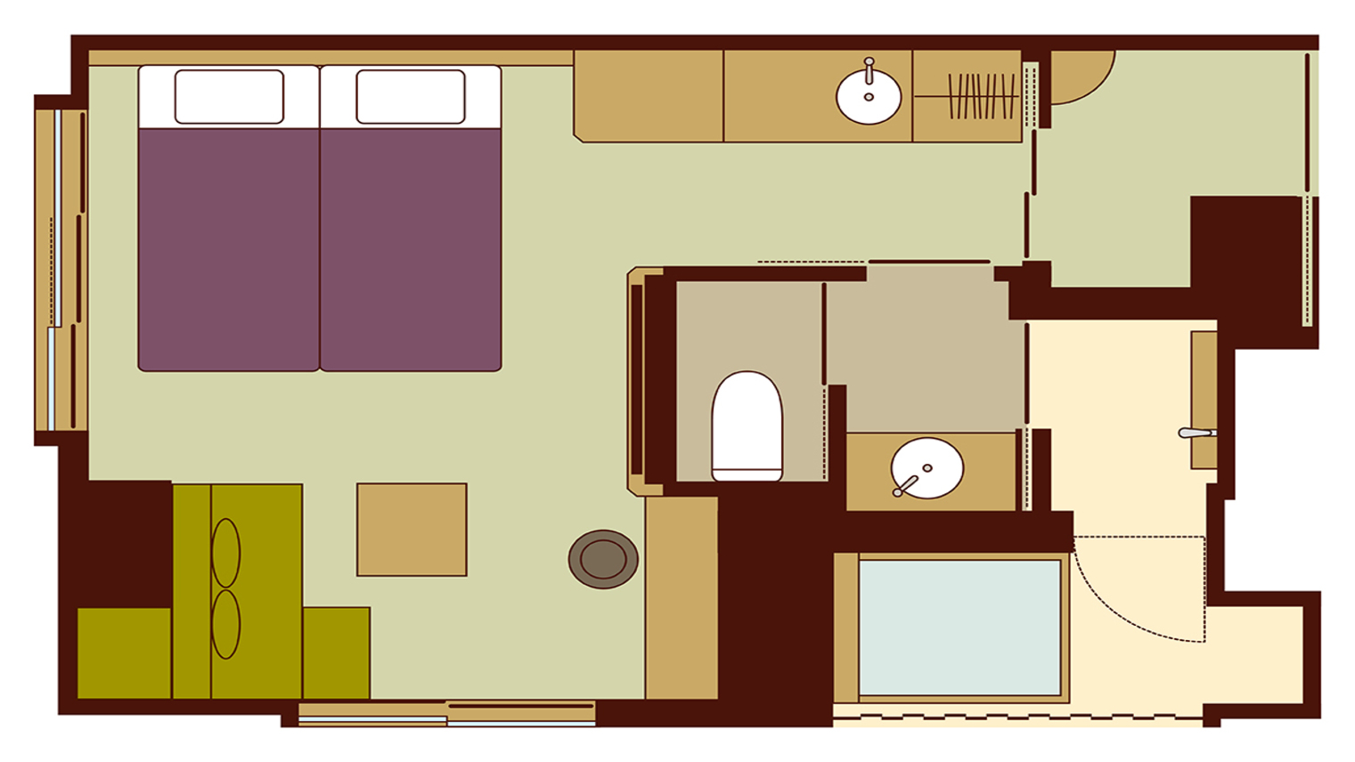 リニューアル：半露天風呂付デラックスダブル(30㎡)
