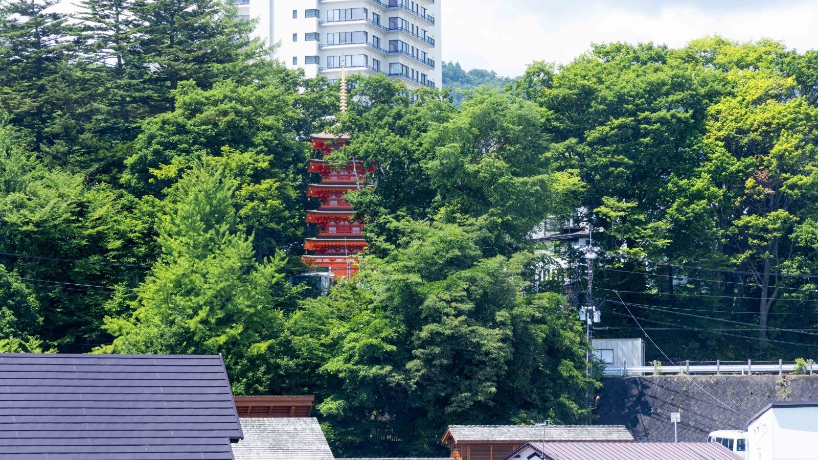 【和モダン】お部屋の向きによっては、五重の塔が見えます。夜はライトアップされます。
