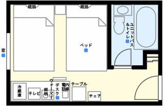 ツインルーム間取り図