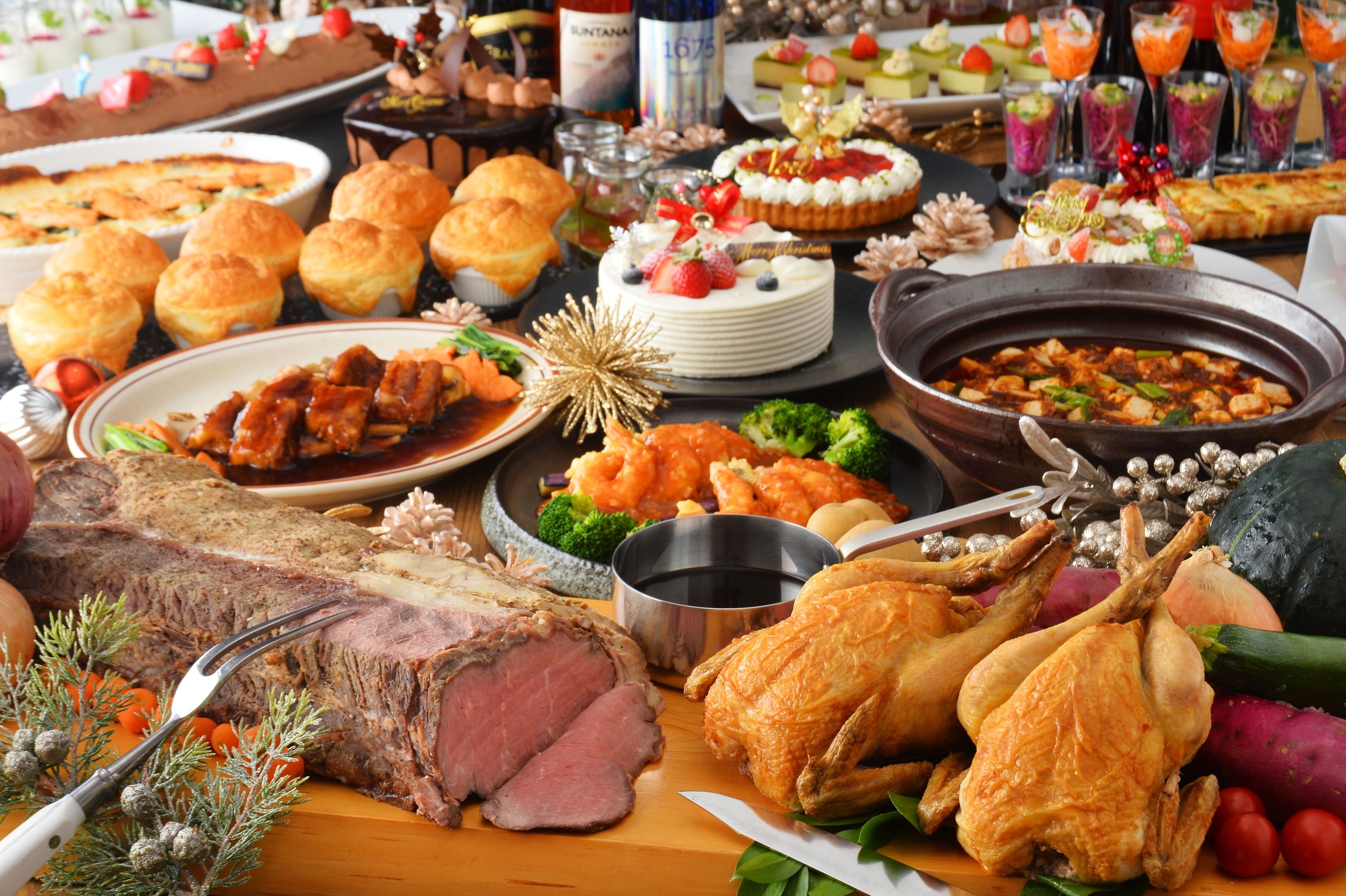 【1泊2食】函館国際ホテル 聖夜の美食デュオ 〜贅沢洋中クリスマスディナービュッフェ〜