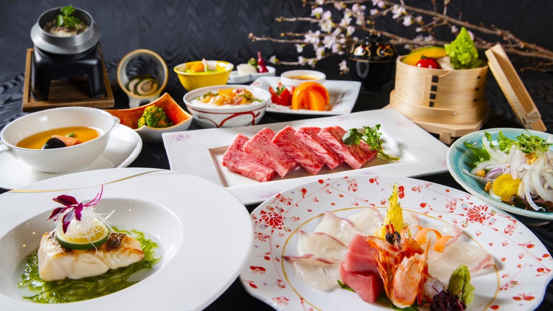 【楽天スーパーSALE】伊予牛「絹の味」鉄板焼きと瀬戸内真鯛【2食付｜朝食ビュッフェ】