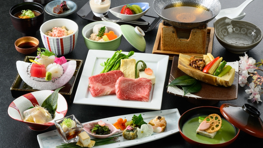 【竹の家が送る旬彩和食】奈良の銘柄牛「大和牛」を味わう贅沢和食会席【幼児添い寝無料/夕朝食付】