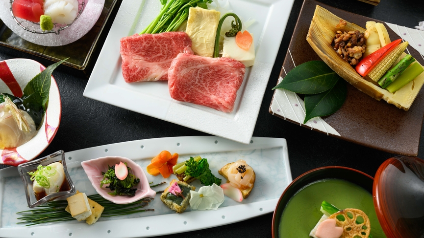 【竹の家が送る旬彩和食】奈良の銘柄牛「大和牛」を味わう贅沢和食会席【幼児添い寝無料/夕朝食付】