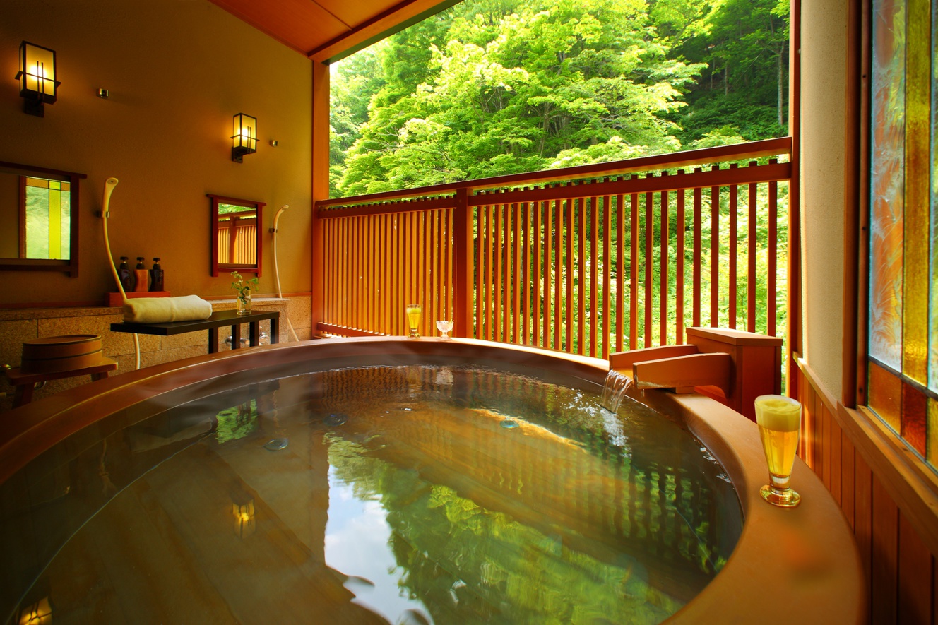 客室露天風呂の一例