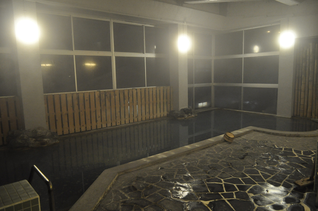 Large public bath at night