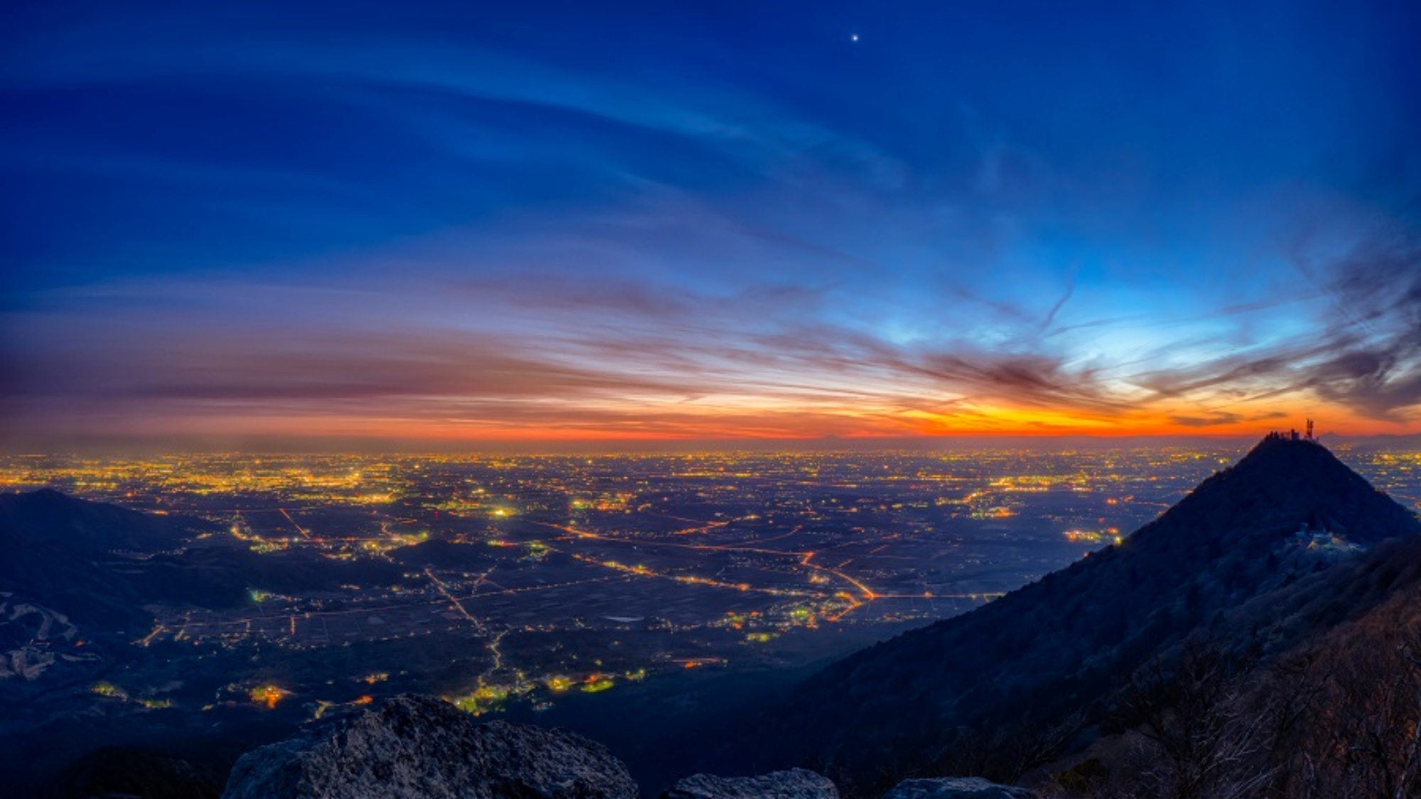 筑波山　夜景