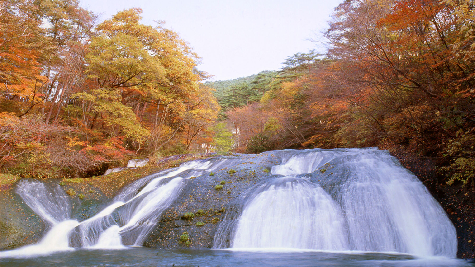 イーハトーブの風景地「釜淵の滝」紅葉の時季