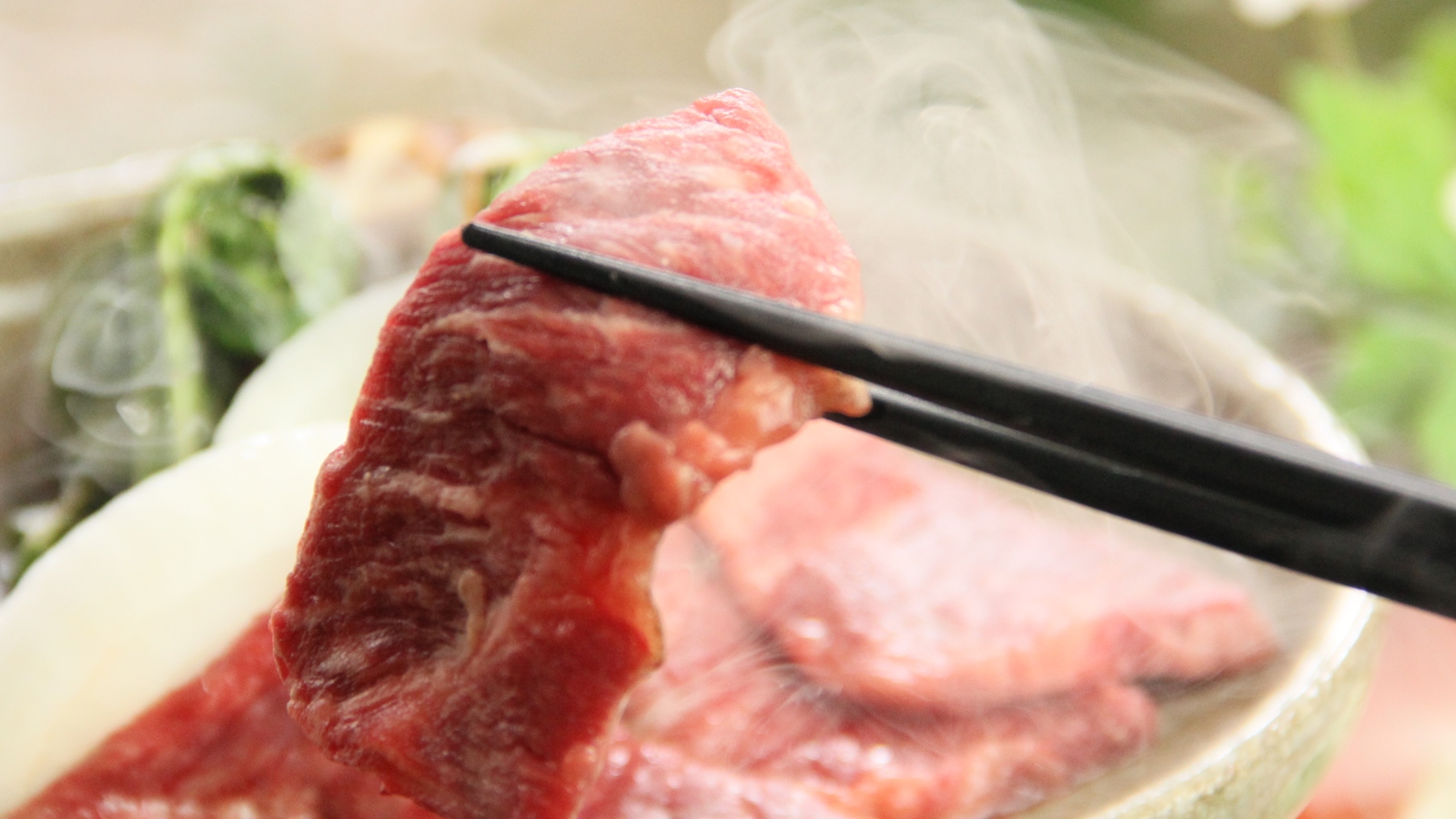 □夕食　信州牛の陶板焼き　