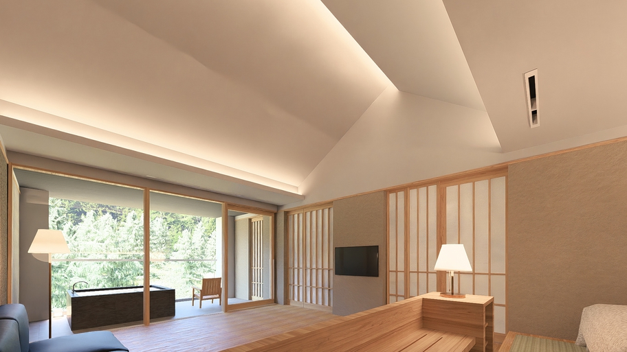 【リバービュー】客室露天・サウナ付スイート洋室　『雲取』