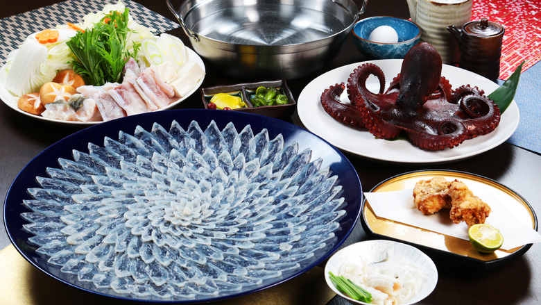ふぐコース◆てっさ＆てっちり＆唐揚げ＆てっぴ＆日間賀島名物タコ！
