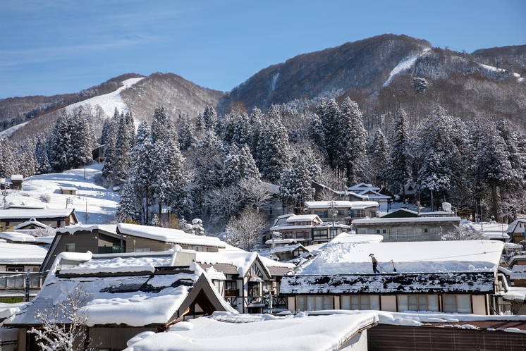 野沢温泉村の冬景色