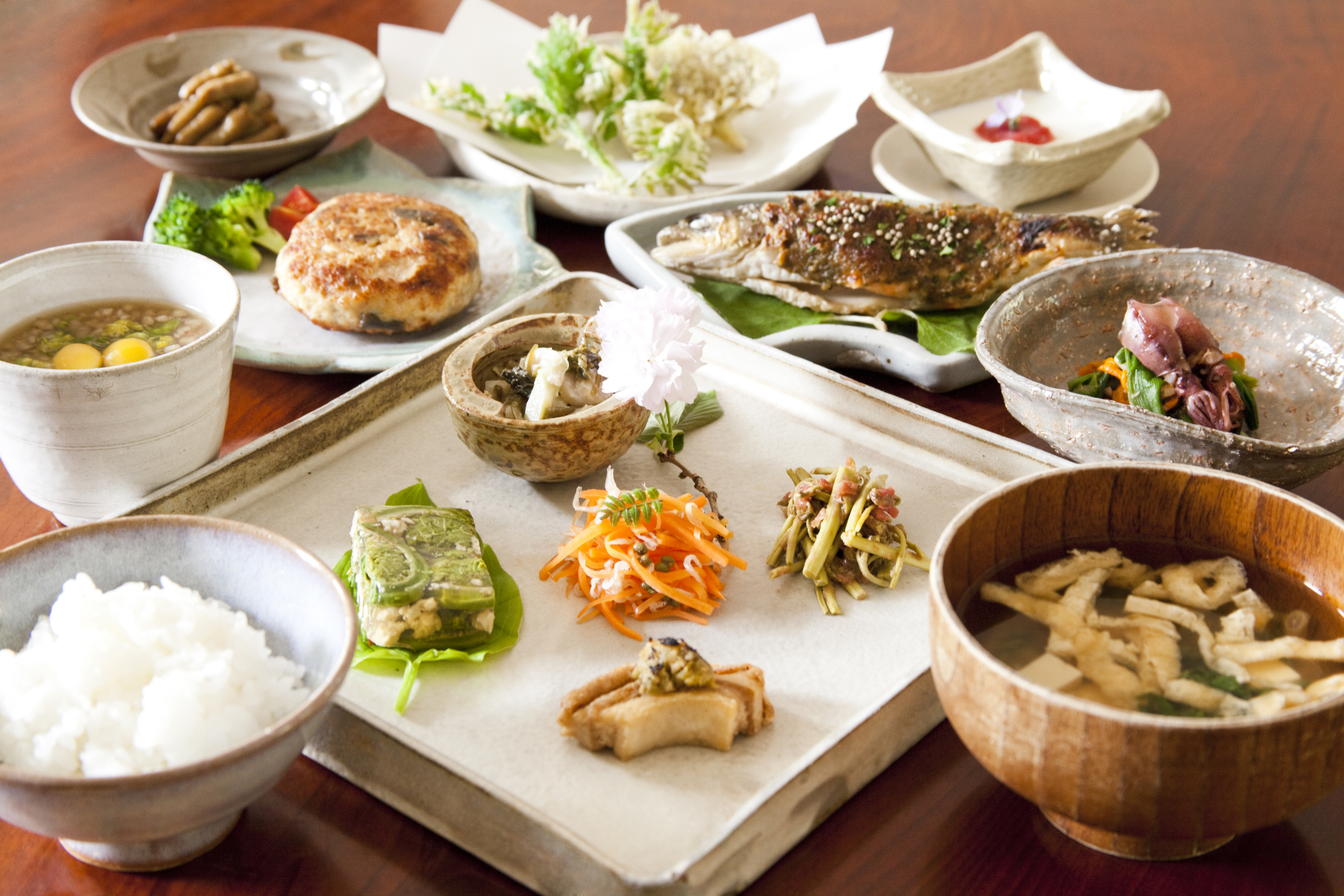 山菜プラン夕食一例