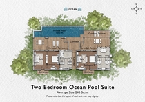 Two-Bedroom Ocean Pool Suite - Room floor plan
