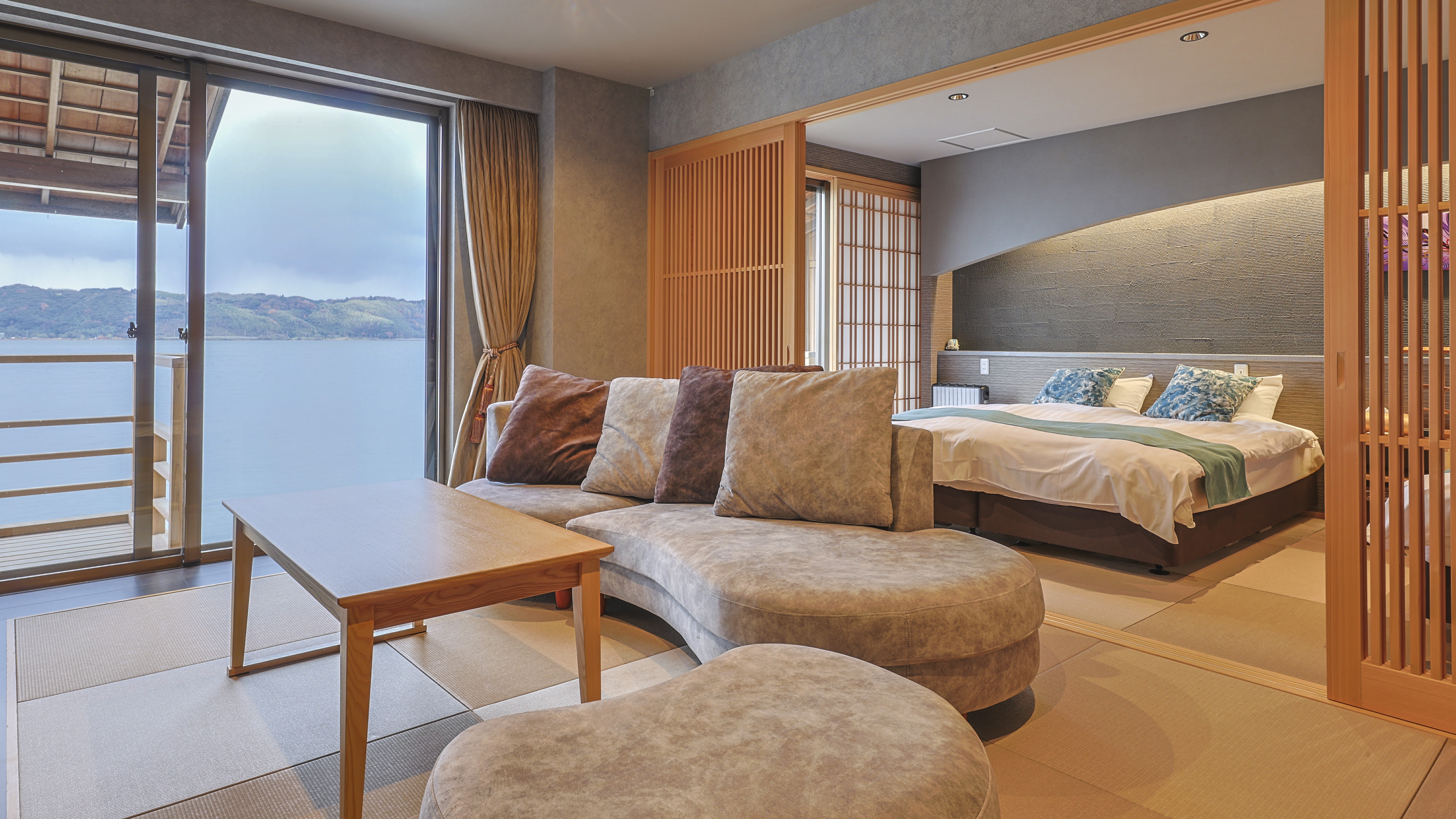 【利久2‐和洋室ツイン】想い出に残るような、こだわりの設え。