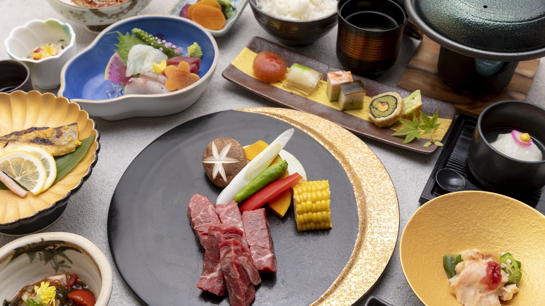 【オールインクルーシブ】全てこみこみハッピープラン　牛ステーキメインの会席プラン