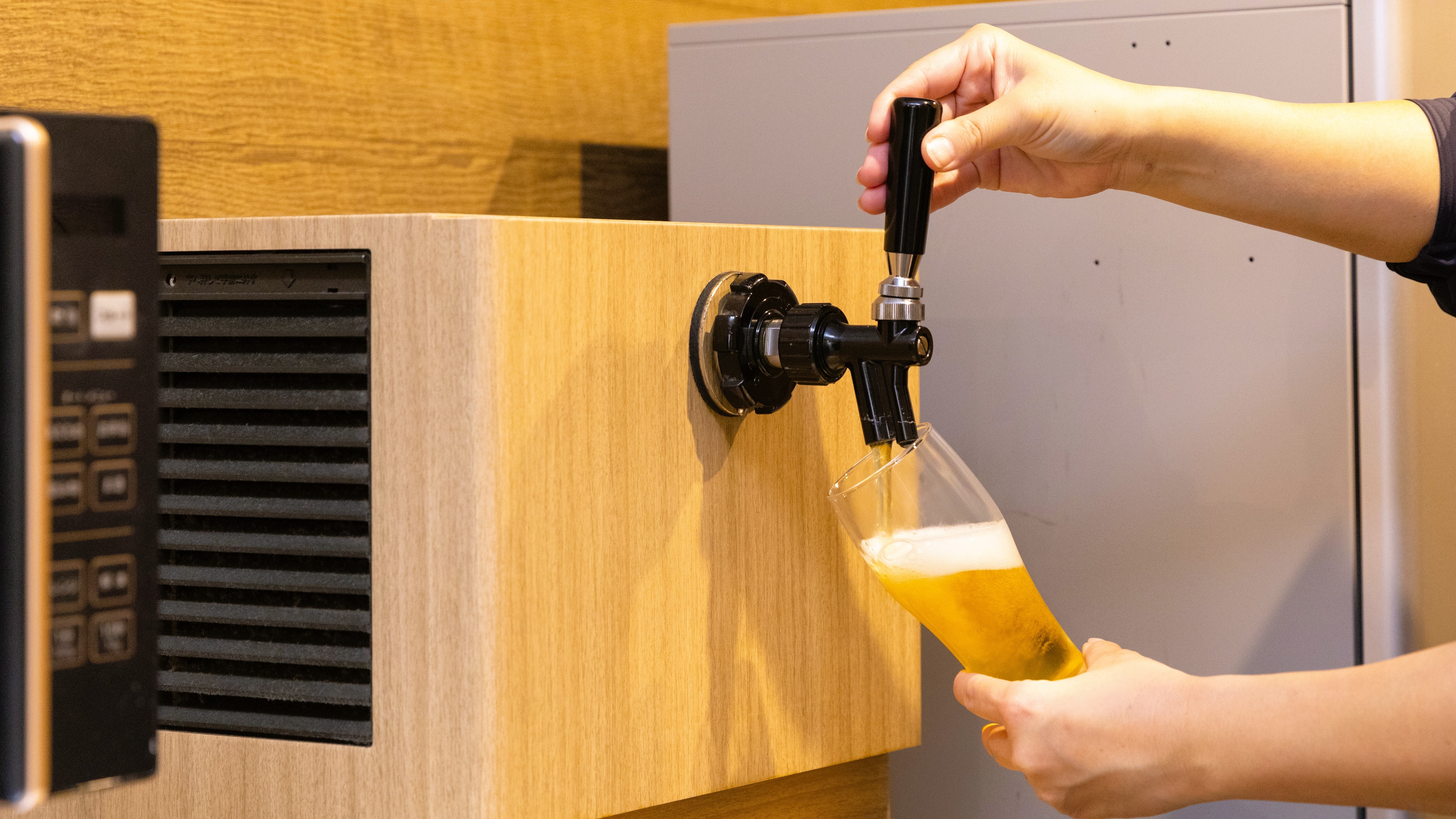 無料の生ビール　到着後や湯上りの1杯にいかがですか