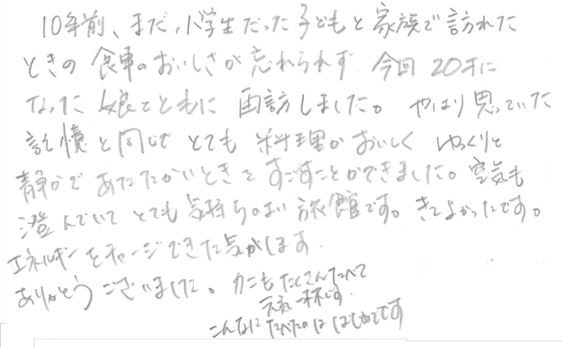 2020年1月　滋賀県よりのご家族