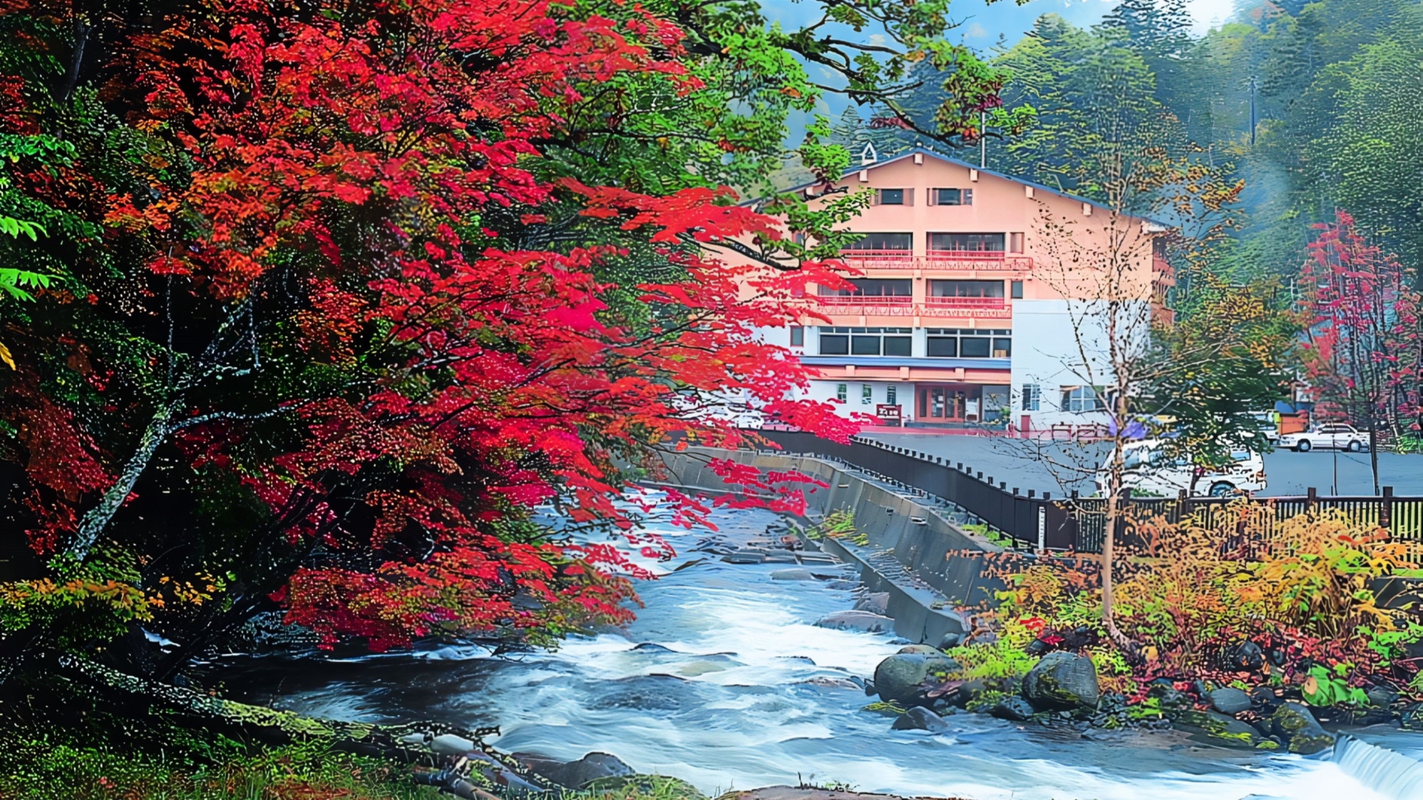 紅葉・黄葉で彩られるトムラウシ温泉