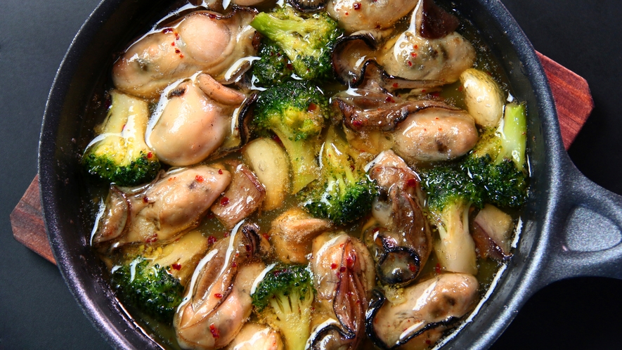 【牡蠣フルコース】当館ならでは！一味違った形で牡蠣の美味しさをアヒージョでお楽しみください