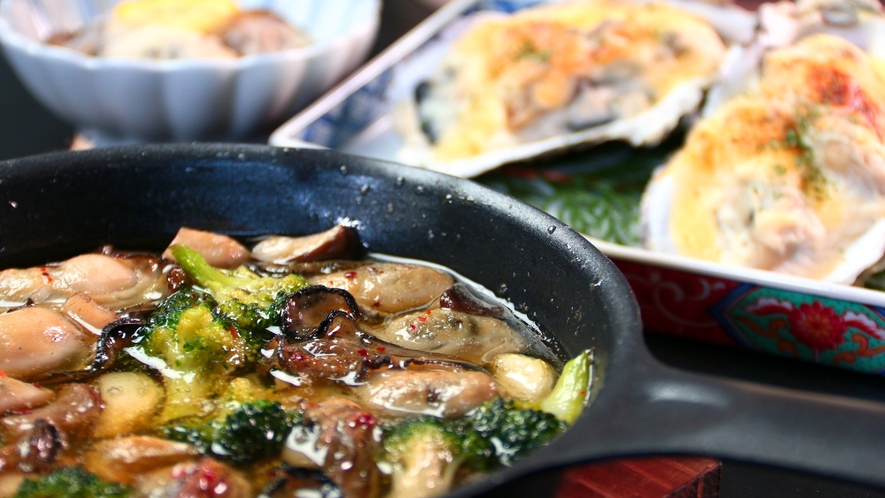【牡蠣フルコース】当館ならでは！一味違った形で牡蠣の美味しさをアヒージョでお楽しみください！