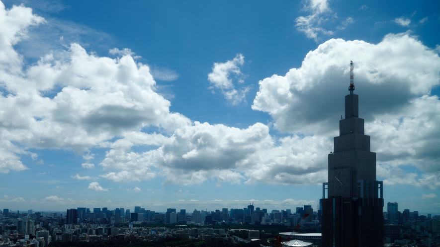 空が近くに感じる地上100ｍ以上にある客室からの眺め（シーニックタイプのお部屋からの景色）