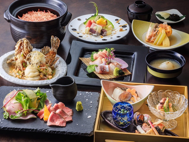 和食会席「旬海」プラン｜季節の味覚を料理長自慢の料理で♪記念日やお祝い旅行に！2食付朝食はバイキング