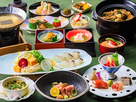 和食会席「旬海」プラン｜季節の味覚を料理長自慢の料理で♪記念日やお祝い旅行に！2食付朝食はバイキング