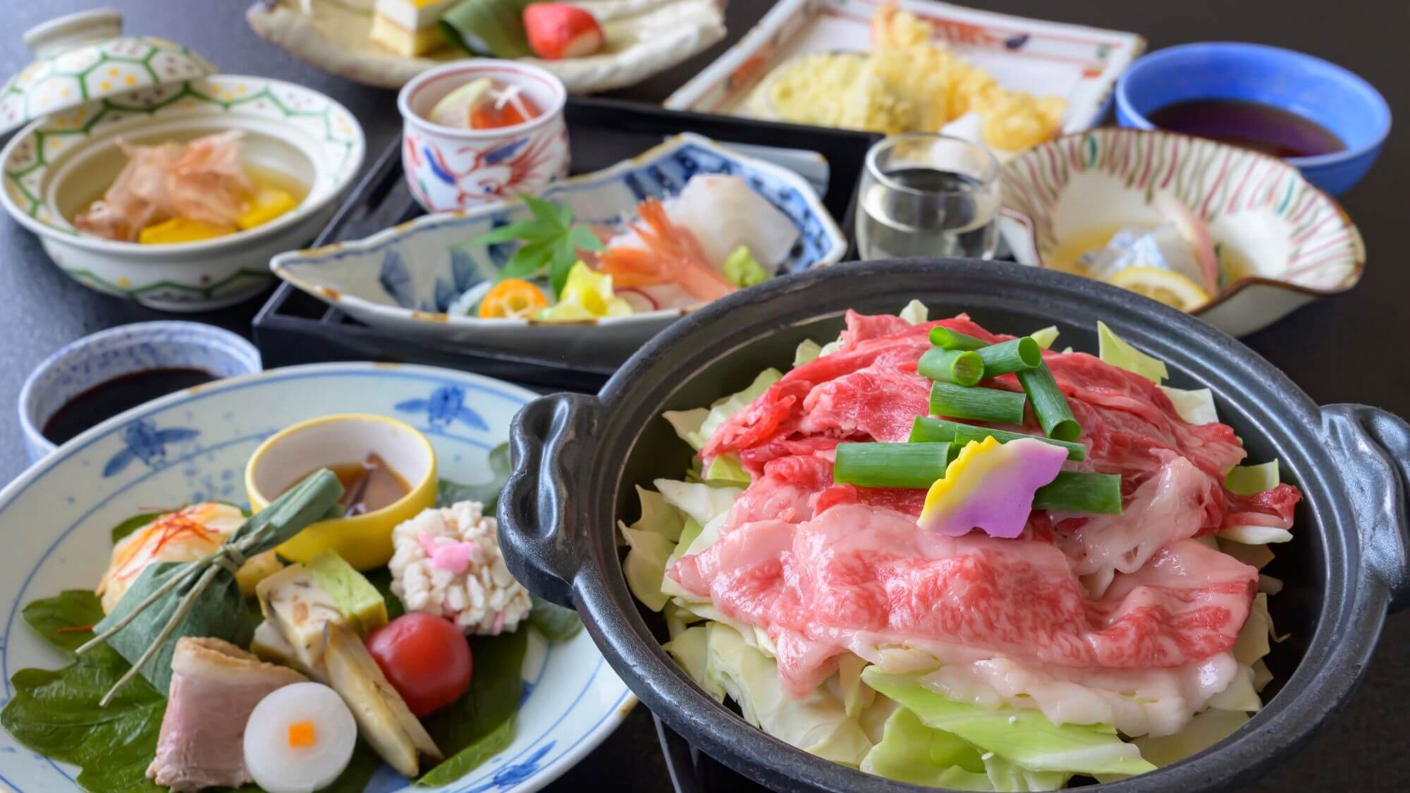 【季節の会席料理コース】山紫苑自慢のスタンダード会席です。鳥取の美味盛りだくさん！