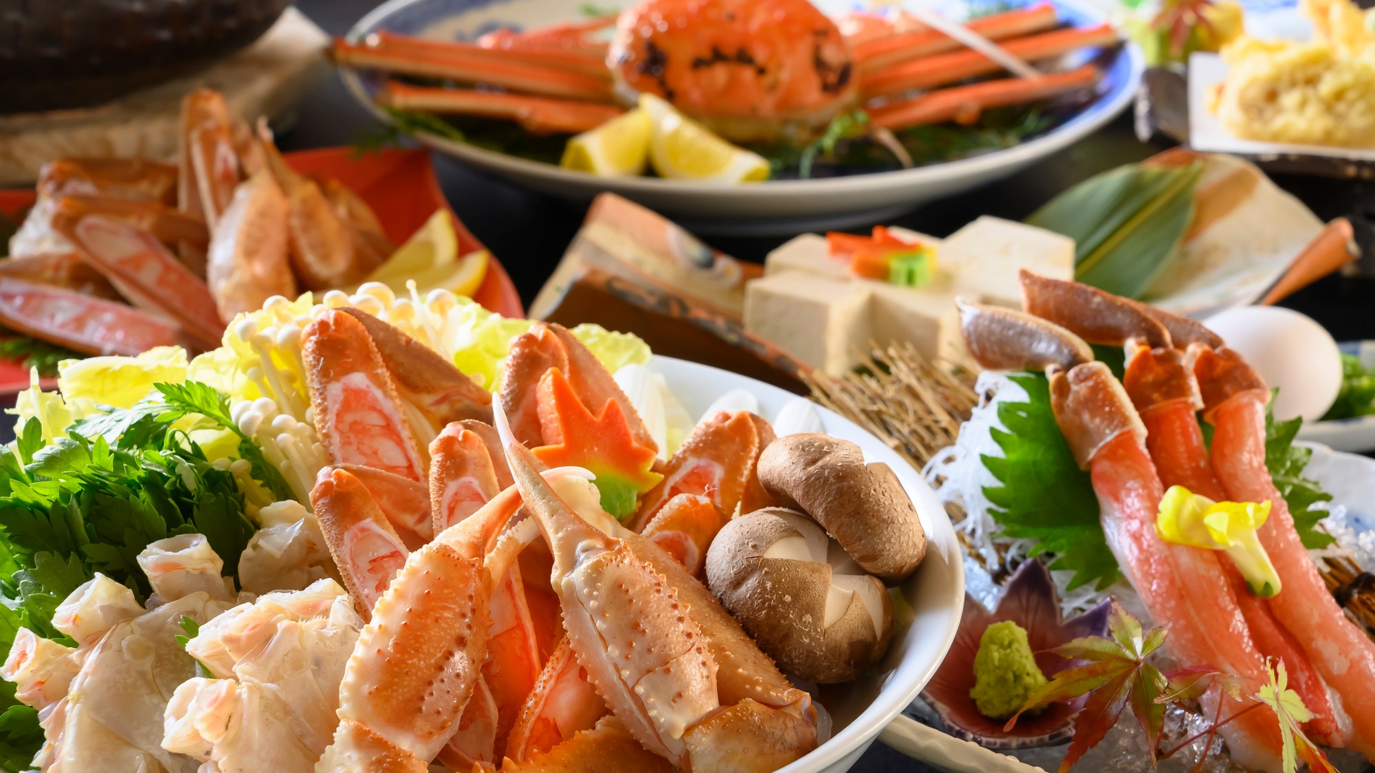 【山陰名物ずわいがにフルコース】蟹鍋にはずわいがにをはじめ、旬の食材をふんだんに使用。