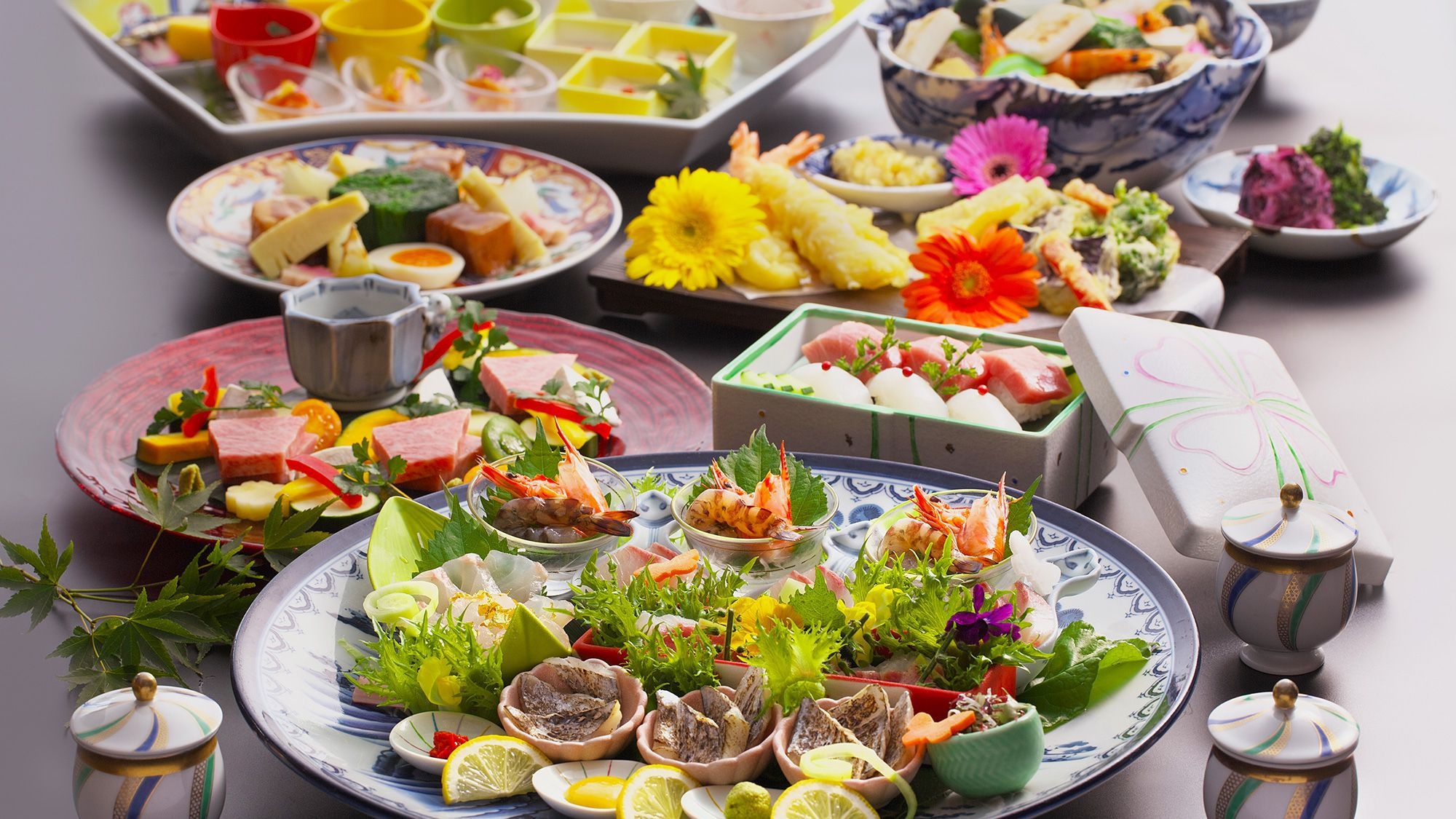 【卓袱最上級】特鮮卓袱プラン　新鮮魚介七種　長崎和牛　鮑と海老の天婦羅≪3〜5月≫