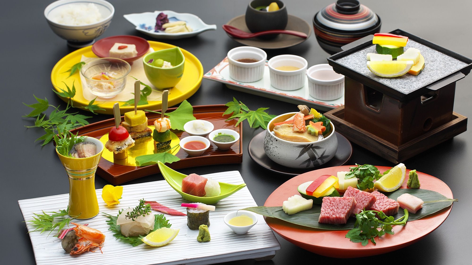 【会席グレードアップ】季節会席プラン　海の幸と秋味のフリット　和牛鉄板焼≪9〜11月≫