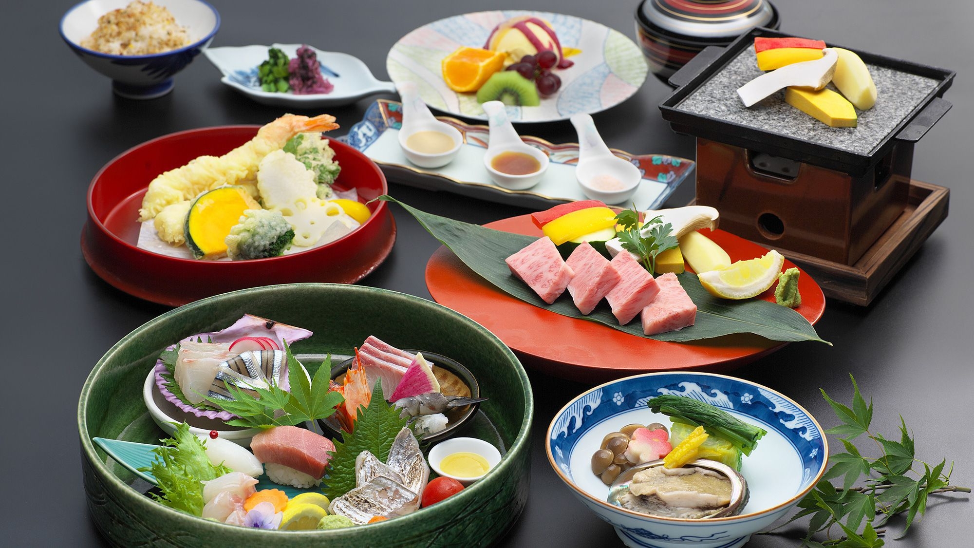 【会席最上級】特鮮会席プラン　新鮮魚介七種　長崎和牛　鮑と白菜の柚子香蒸し≪12〜2月≫