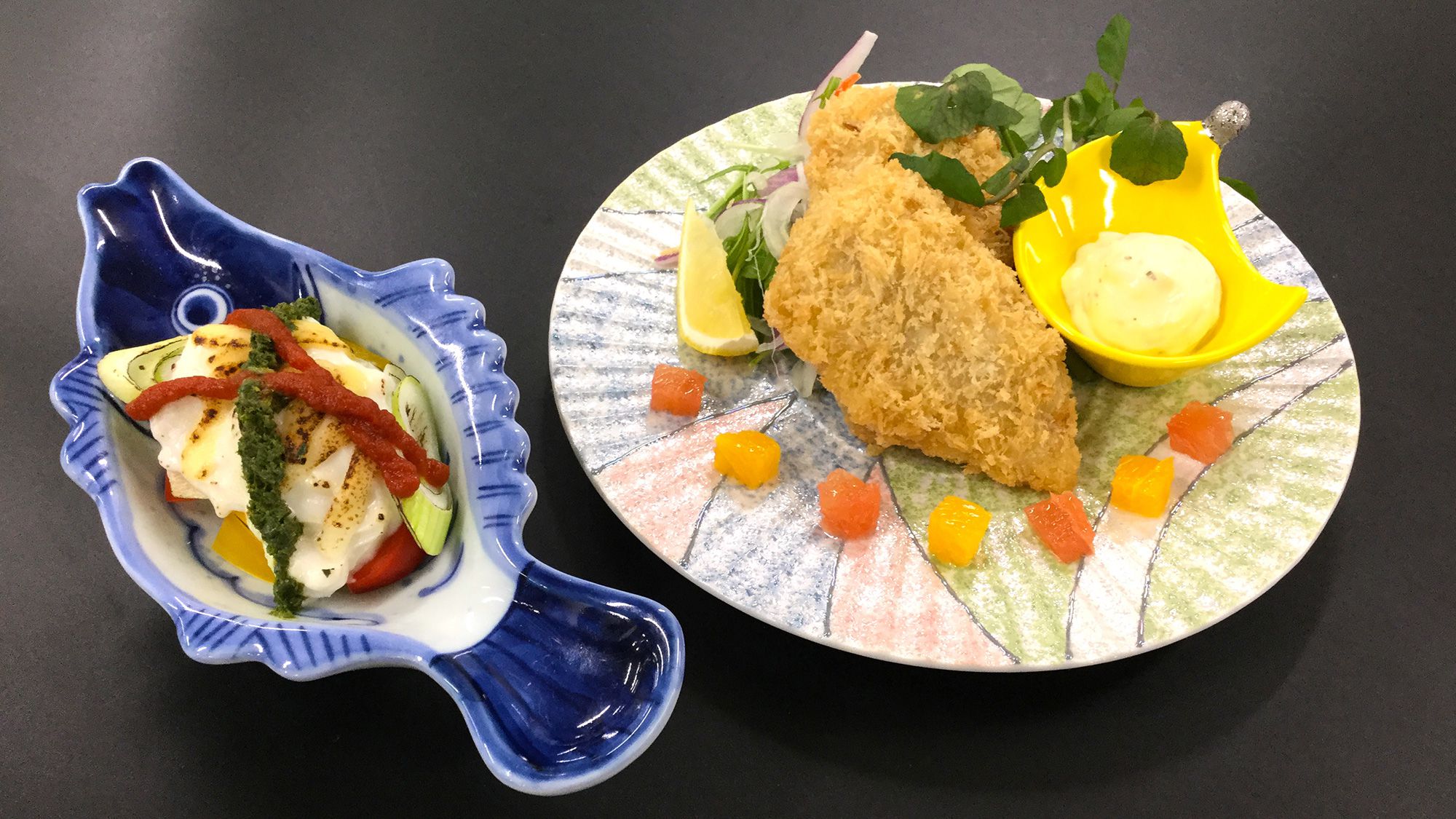 ◆26夏【6～8月会席 梅松】アジフライと夏野菜の香味グラタン