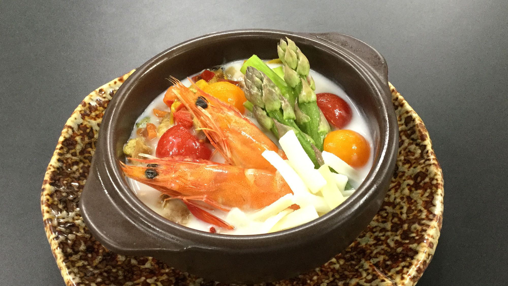 ◆26春【3～5月会席 桃】海老とアスパラのオランダ焼