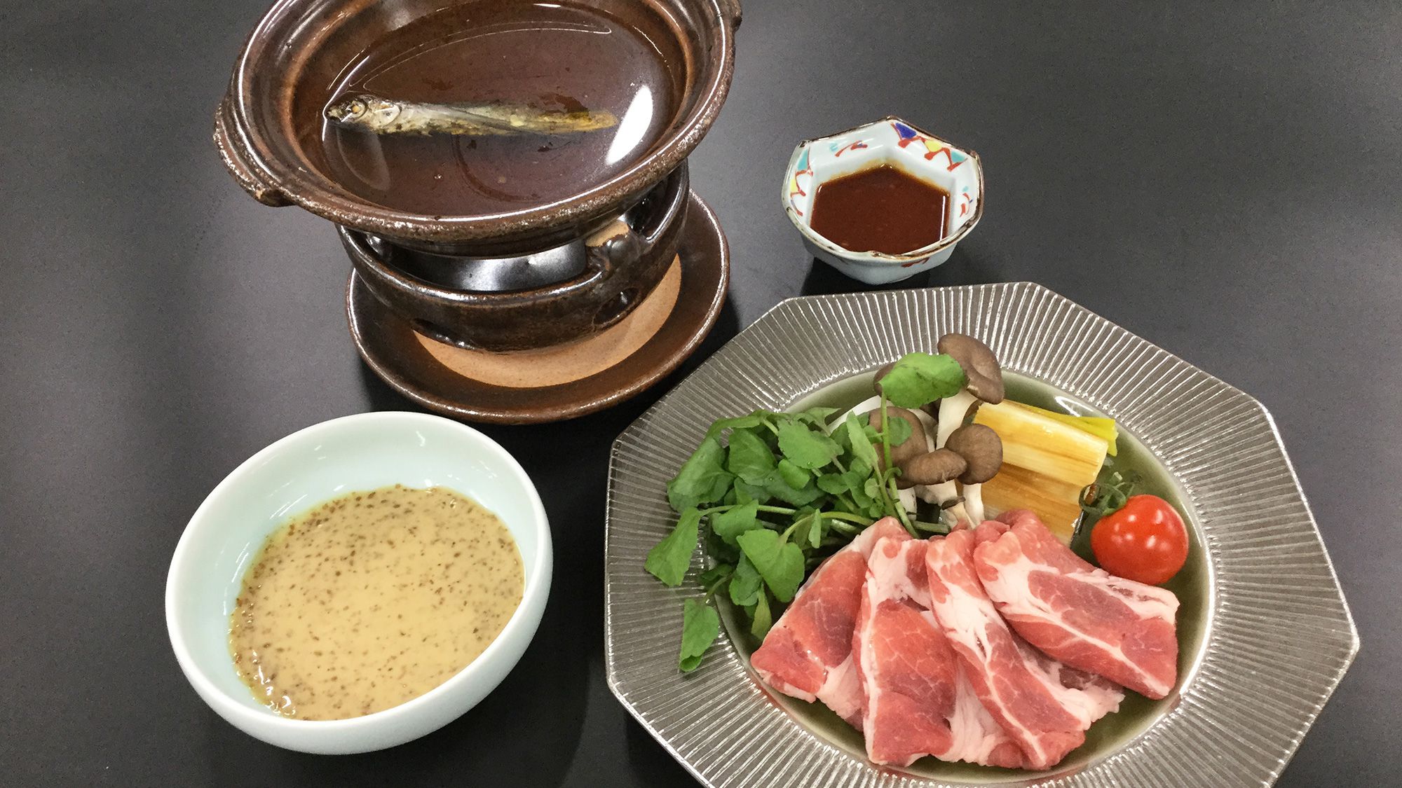 【6～8月会席 梅松】県産豚のアゴ出汁鍋