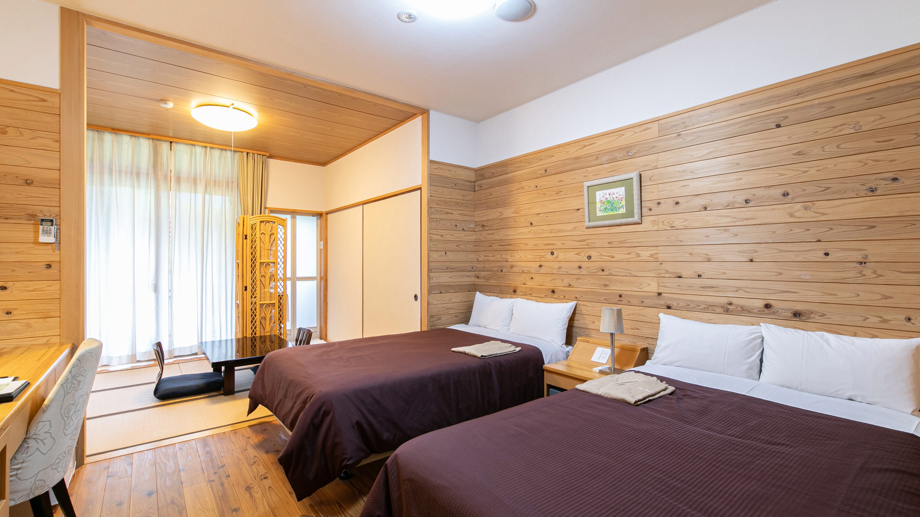 【和洋室】檜の内湯◆鹿児島産の材木と畳の融合（禁煙）30平米