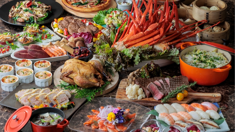 【10月〜11月】蟹・ステーキ・寿司ディナービュッフェ＆熊本ご当地朝食付きプラン（2食付）